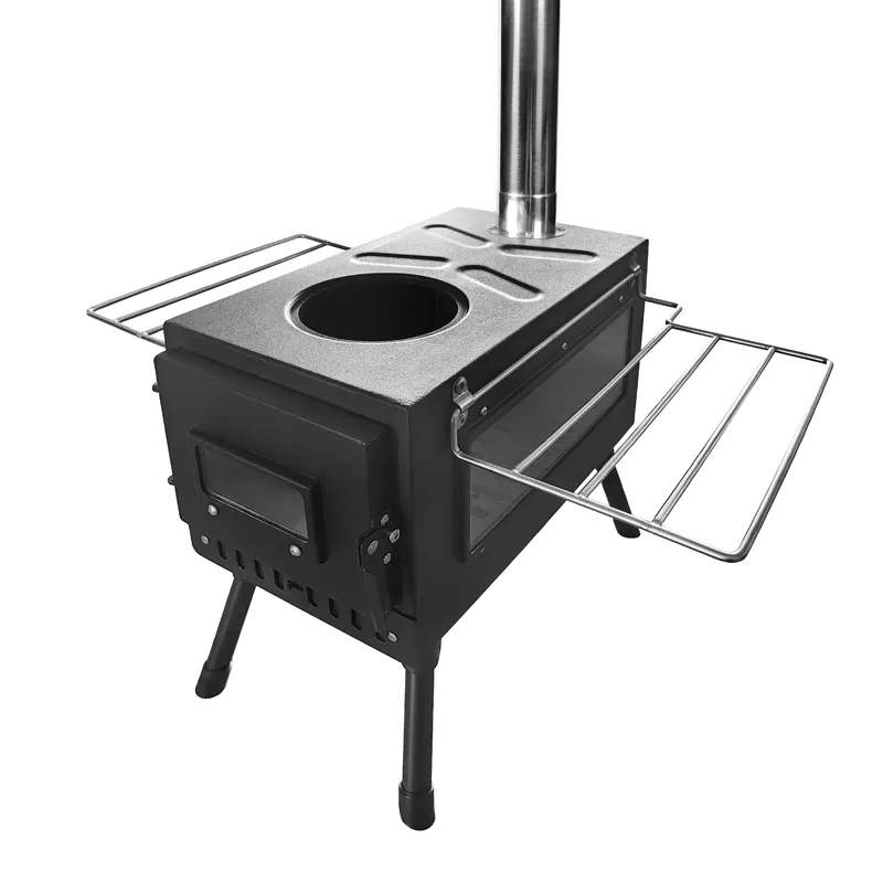 Réchaud de tente noir pliable et pratique