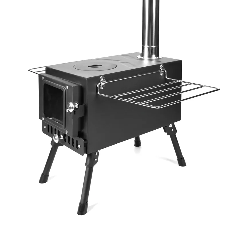 Petit poêle de tente monobloc noir
