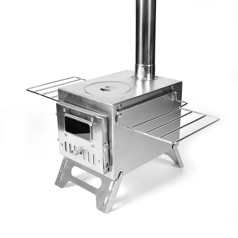 Petit réchaud de tente en acier inoxydable