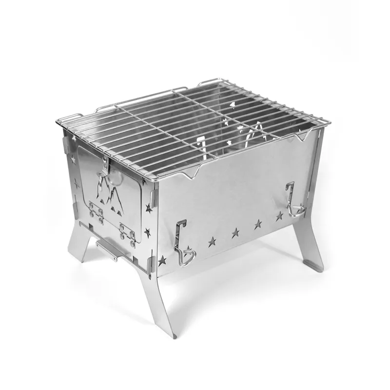 Petite table de feu pliante multifonctionnelle en acier inoxydable
