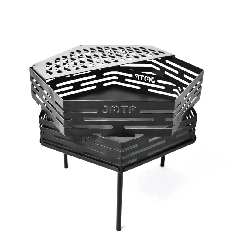 Plateforme anti-incendie hexagonale à double couche