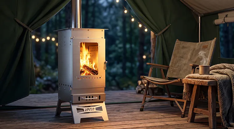 Poêle à bois portable pour tente