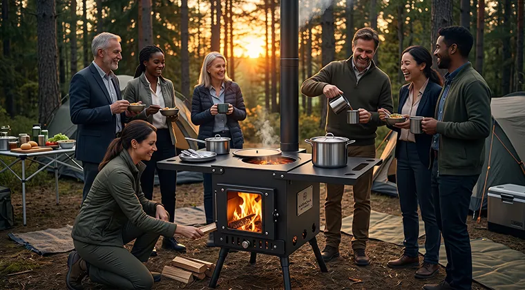 Poêle à bois extérieur pour grand groupe – Camping