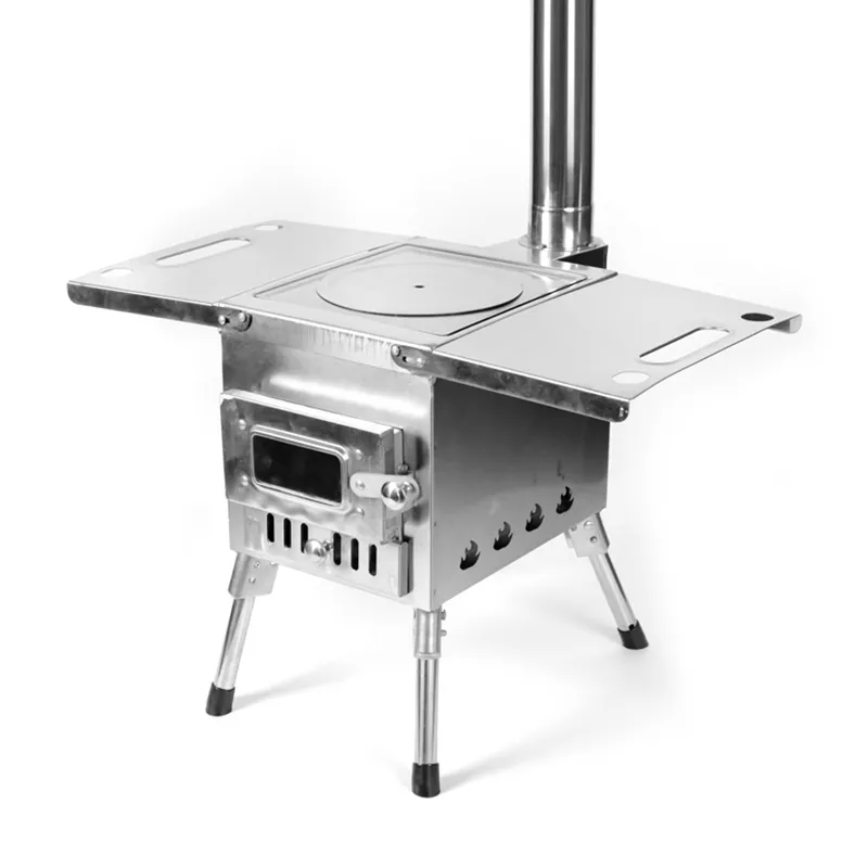 Grand réchaud de camping en acier inoxydable