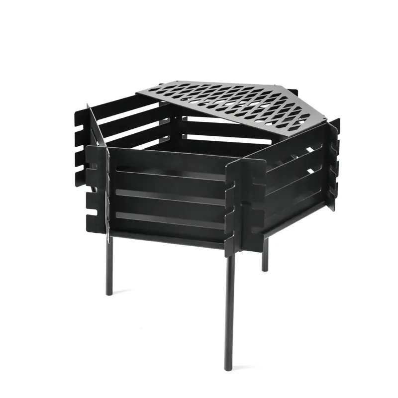Plateforme de feu de camp hexagonale monocouche